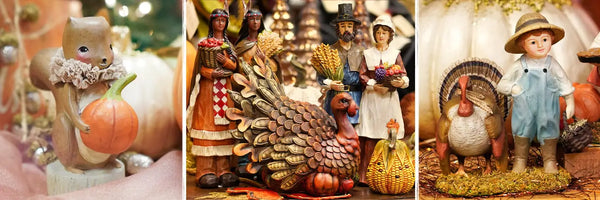 Thanksgiving Pilgrims and Indians Figural Decor