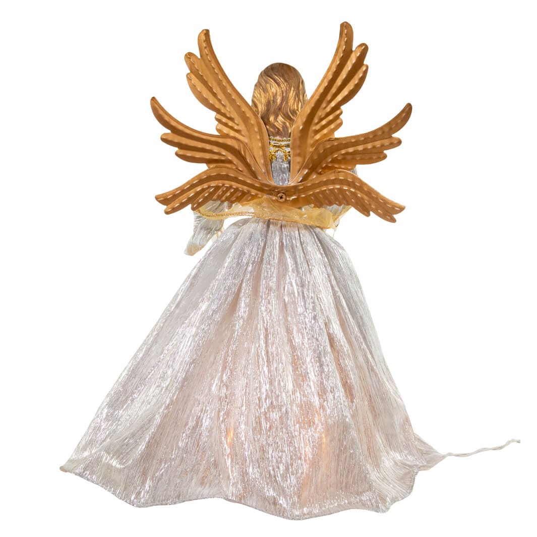 10-Light Silver and Gold Ombré Angel Treetop - Christmas