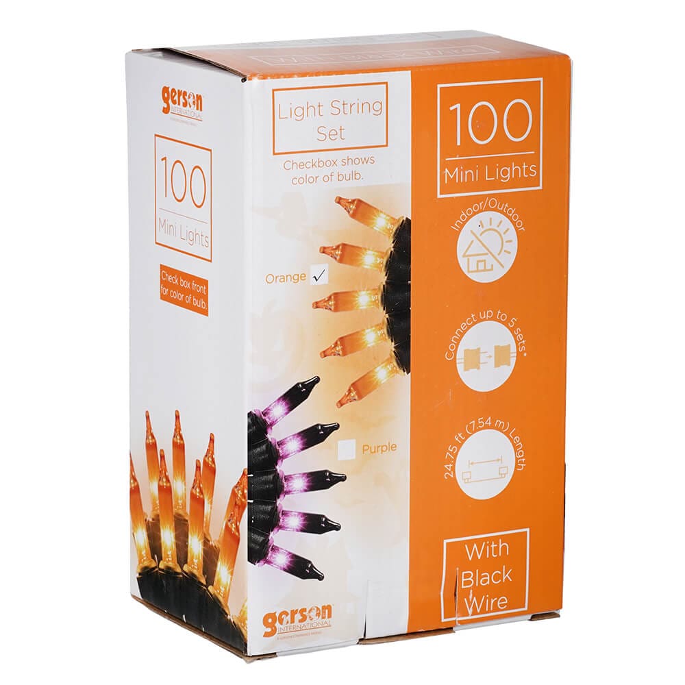 100 Orange Mini Light String Set