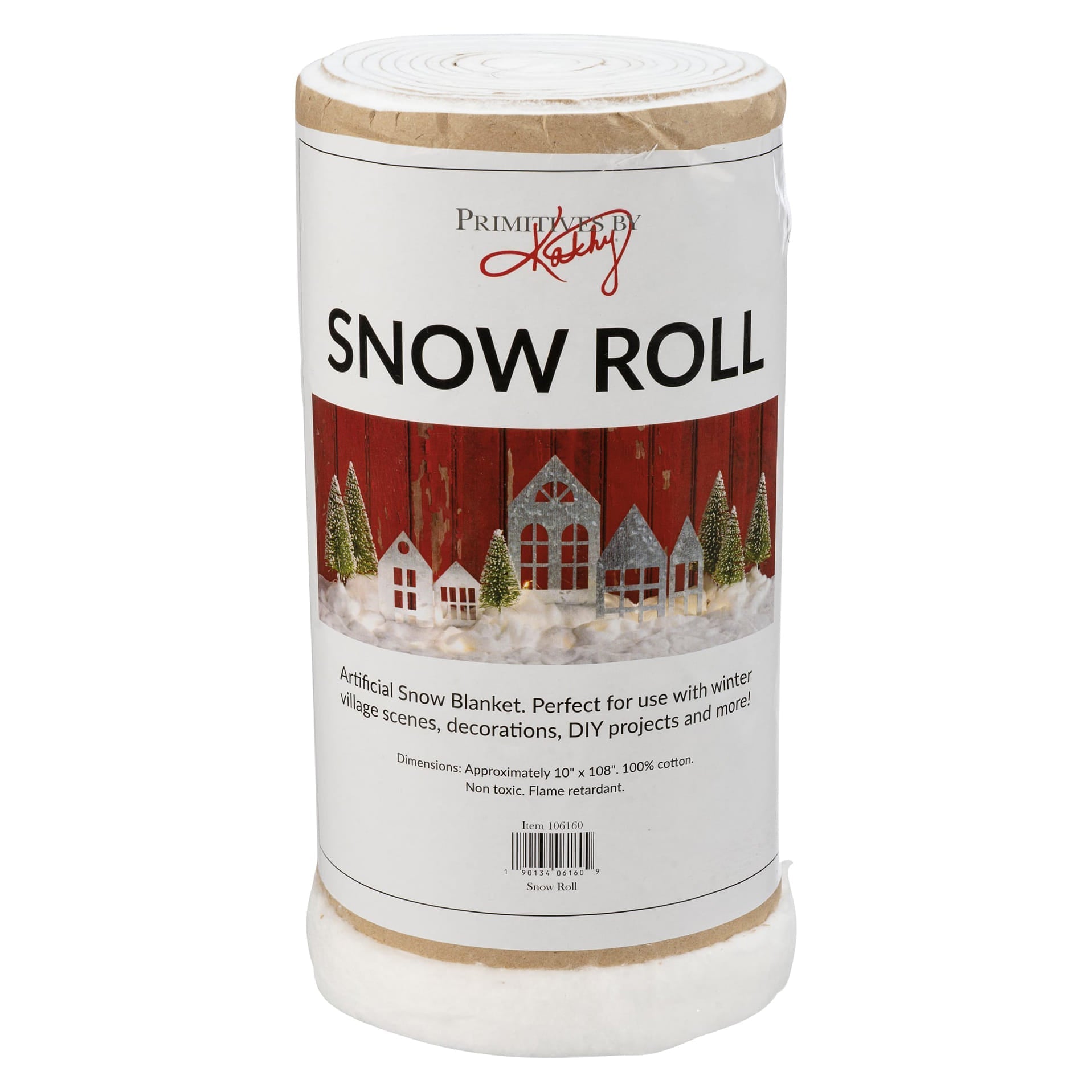 White artificial snow roll 10 by 108 inches made of 100 percent cotton perfect for standing deer figurines set decor