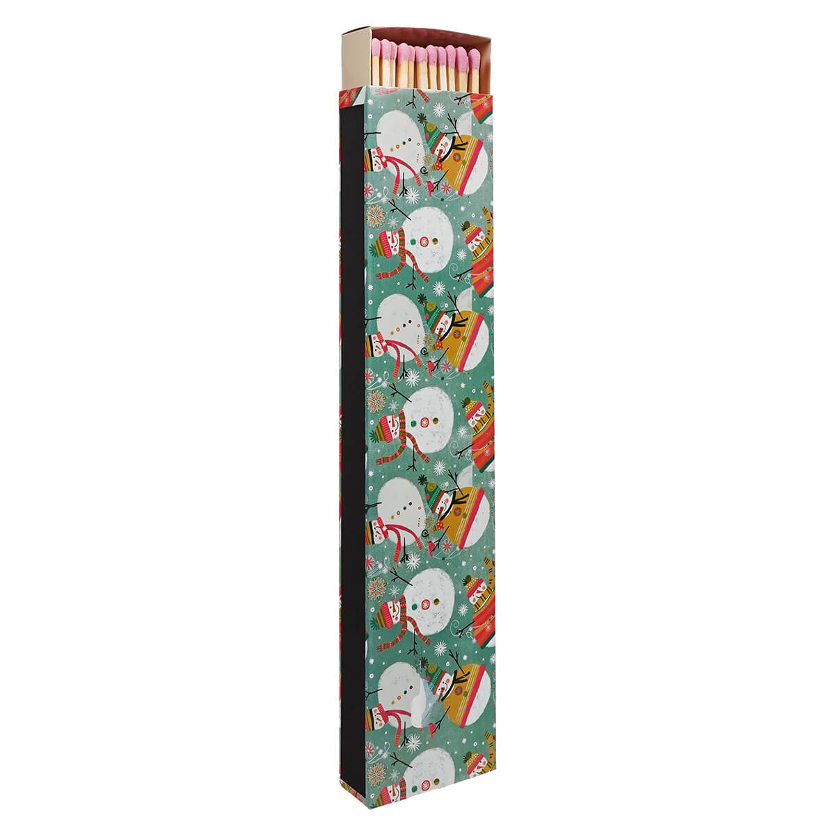 11.5’’ Long Safety Matches In Matchbox With Snowmen - Christmas