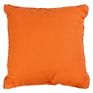 Vibrant orange 11 inch witch ghost hooked pillow with textured frayed edge perfect halloween jack o lantern pillow