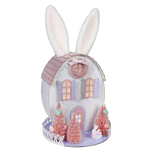 Sparkly 12.5 inch lighted led pink and purple easter bunny ears house decoration with bright bunny ears design