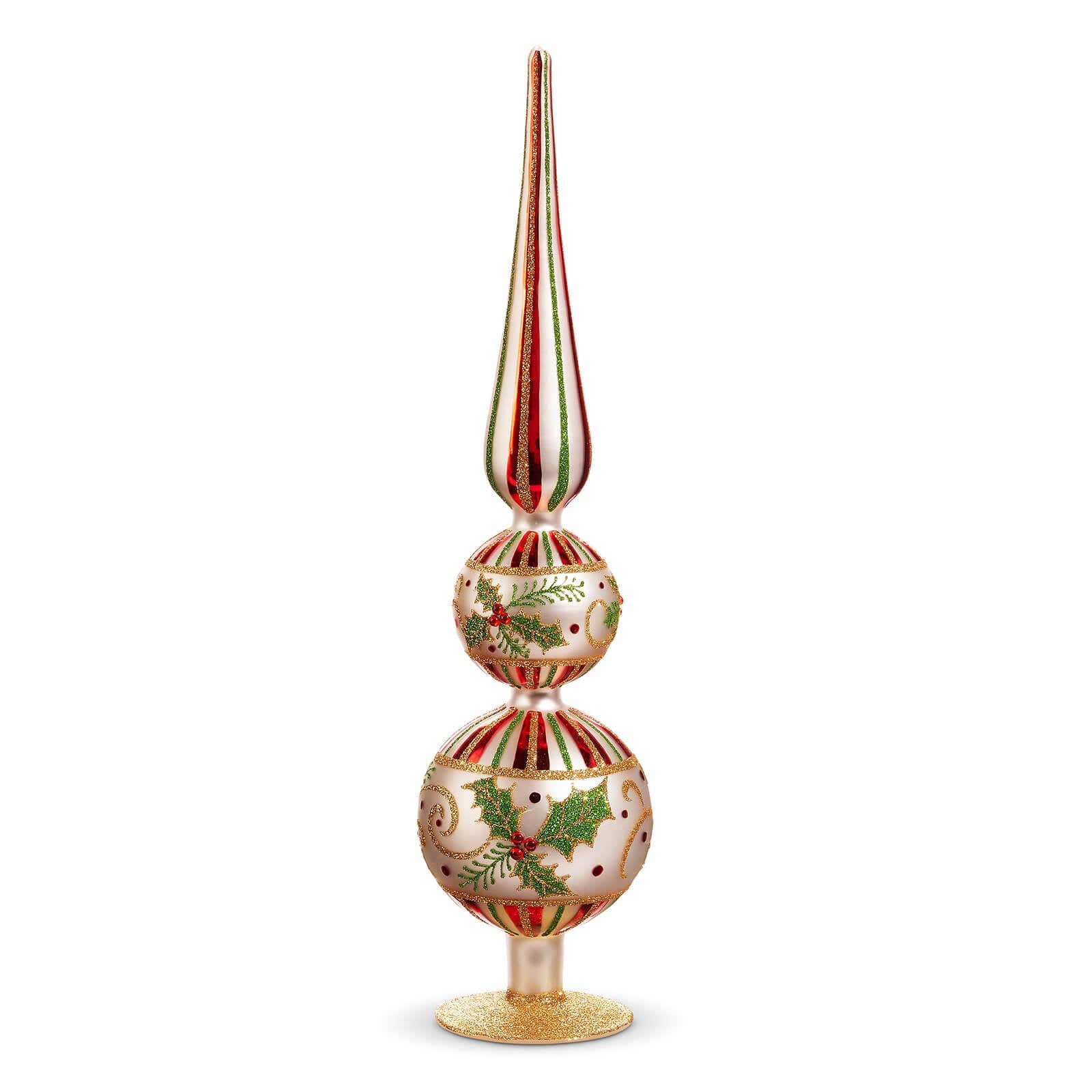 16.5’’ Holly Leaf Finial - Christmas