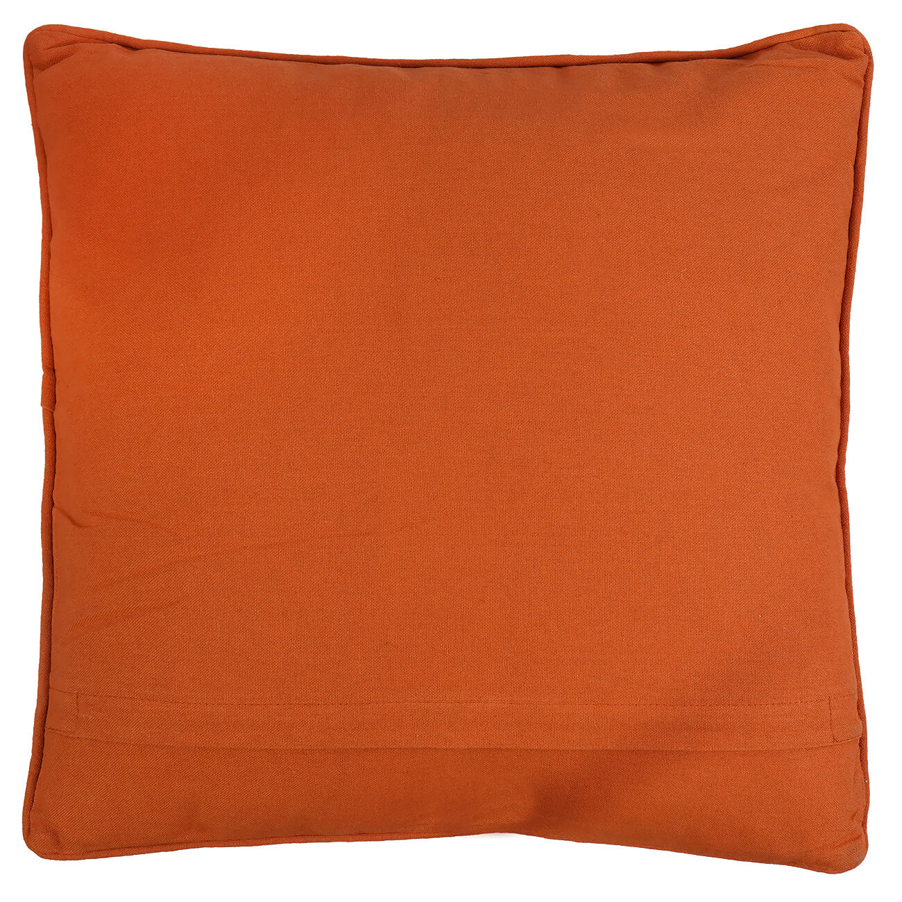 Solid orange square cushion with textured fabric finish for a 16 inch harvest pheasant pillow home decor