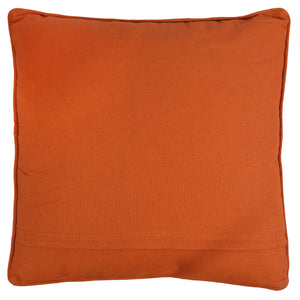 Solid orange square cushion with textured fabric finish for a 16 inch harvest pheasant pillow home decor