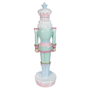 18 inch pastel green resin dessert toy soldier nutcracker with pastel mint and pink icing details