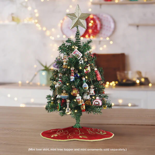 18 inch pre lit mini gumdrops tree with colorful ornaments and a glittery gold star topper perfect for world christmas tree decor