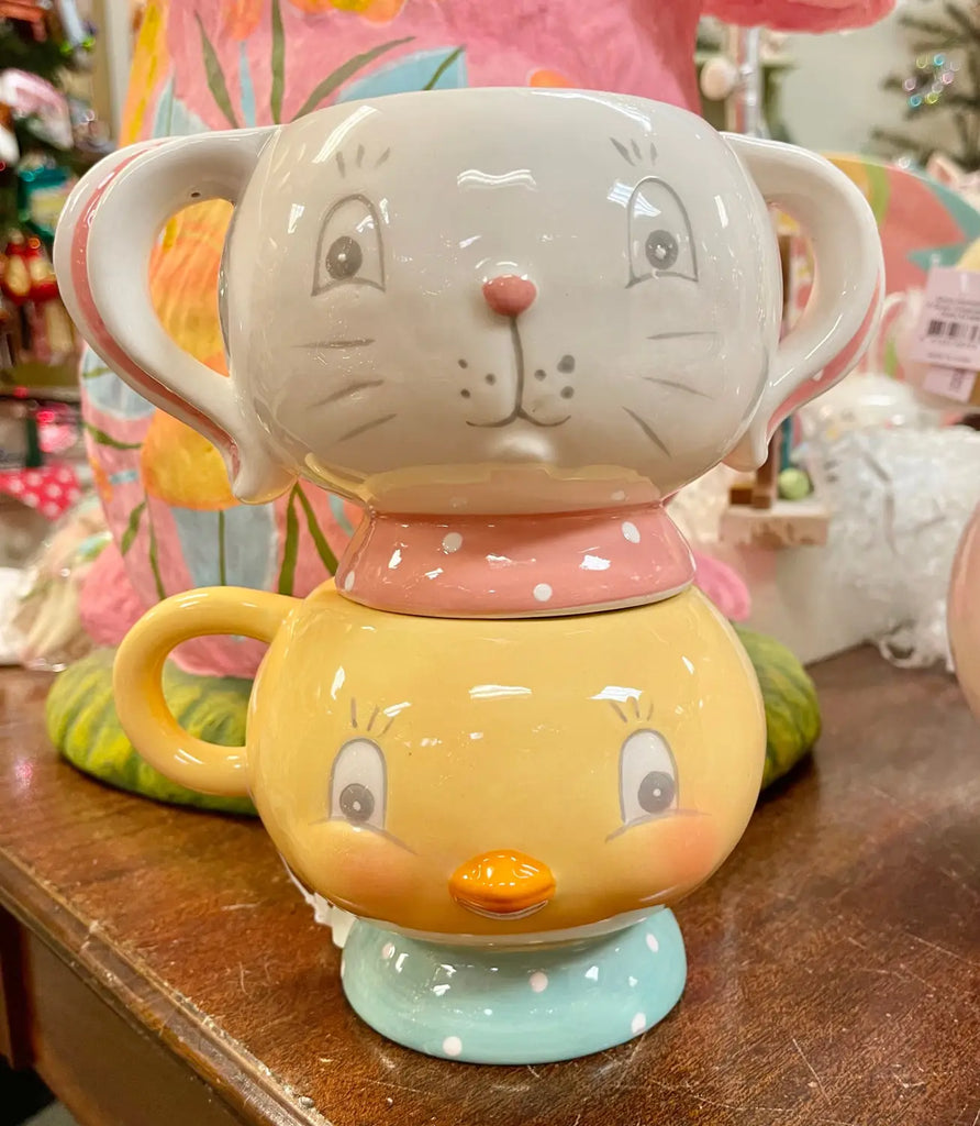 Johanna Parker Easter chick and bunny mugs