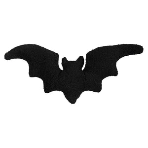 Black plush spooky bat hooked pillow 22 inch sherpa soft bat shaped perfect for tree toppers or decor