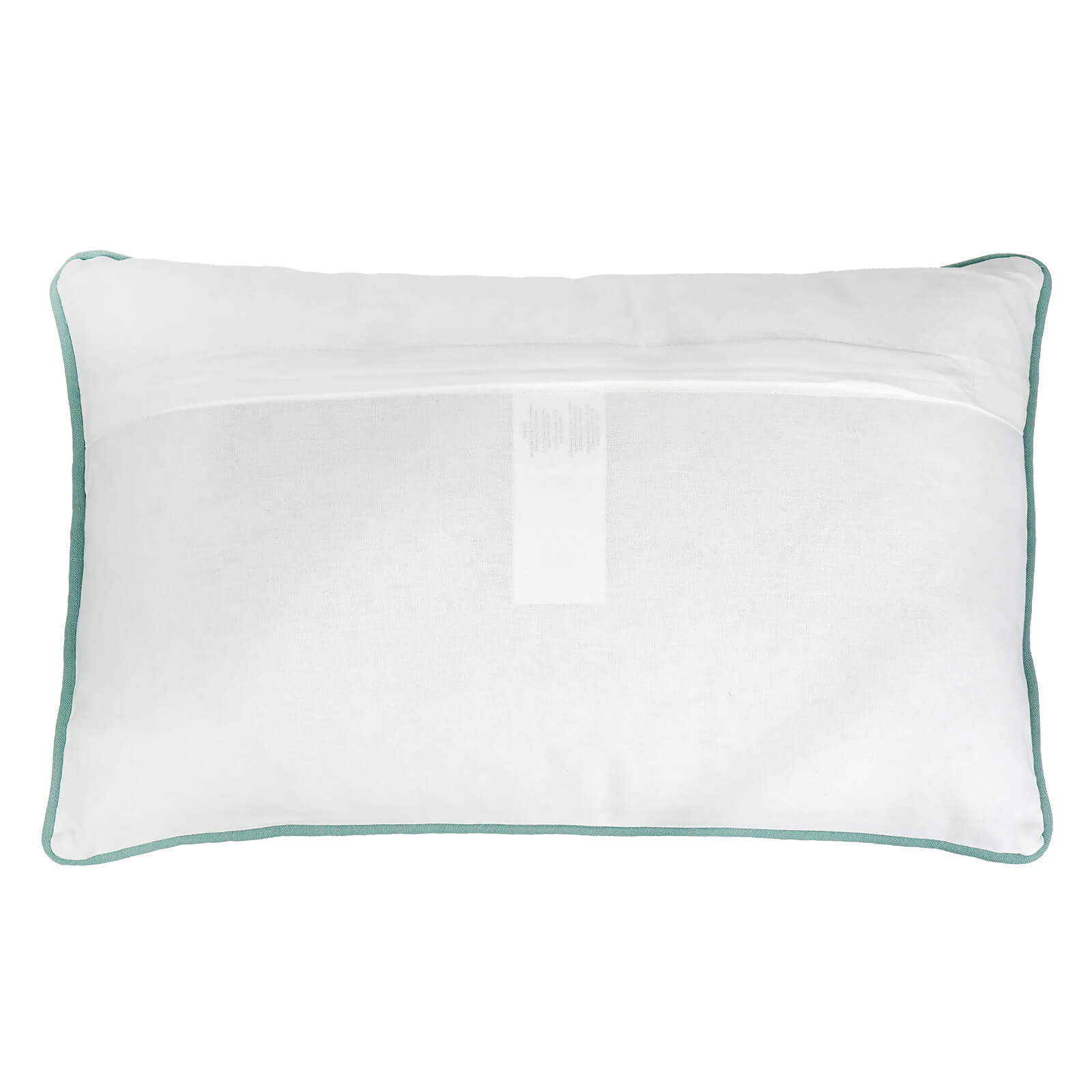 White rectangular chipmunk harvest pillow with subtle mint green piping perfect for fall decor and cozy harvest vibes