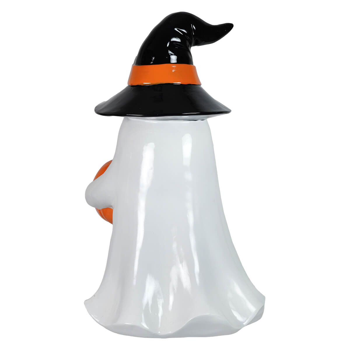 24 inch large ghost holding lighted pumpkin ceramic figurine by raz imports halloween spreading holiday cheer