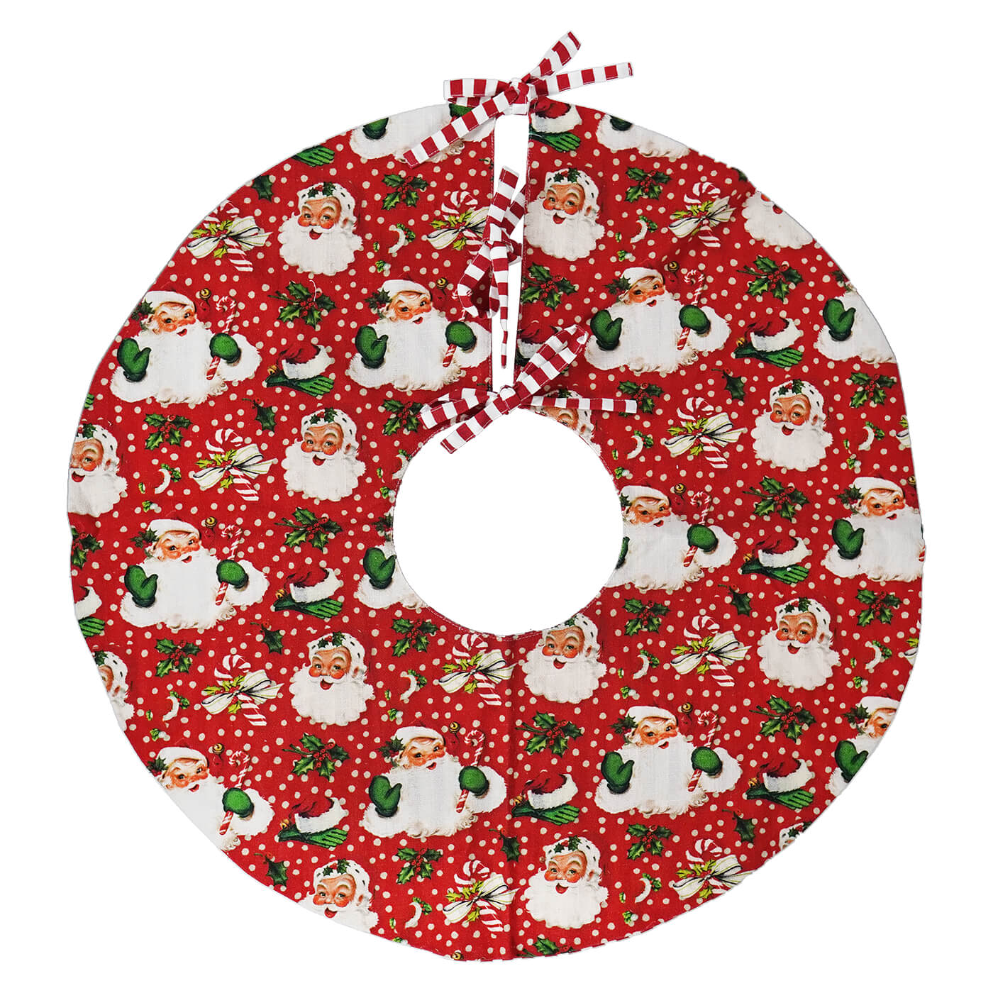 24’’ Red Retro Santa Tree Skirt - Christmas