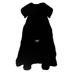 Black silhouette dress-shaped wall hanging on the 30 inch large ghost dog porch leaner and hanger