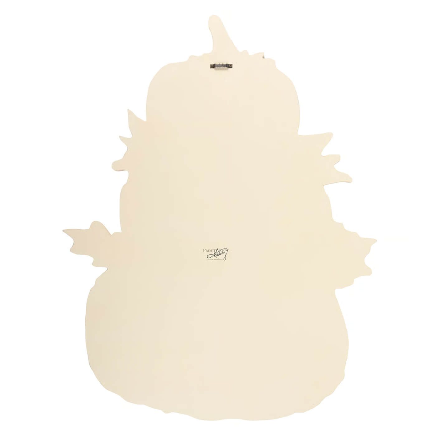 Off-white flat-backed large pumpkin leaner and hanger with spiky ridges perfect for thanksgiving harvest pumpkins and gourds decor