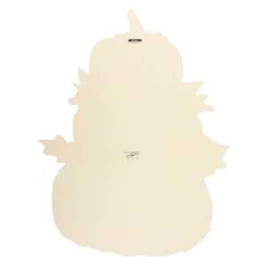 Off-white flat-backed large pumpkin leaner and hanger with spiky ridges perfect for thanksgiving harvest pumpkins and gourds decor