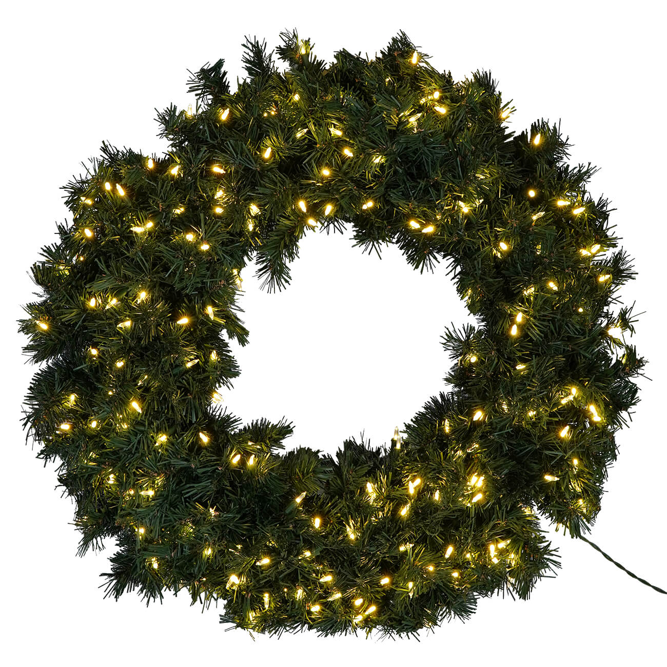 36’’ Lighted Aspen Spruce Wreath With 350 Tips & 200 Warm White LED Lights - Christmas