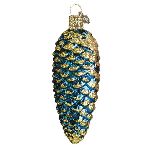 Blue Shimmering Cone Ornament