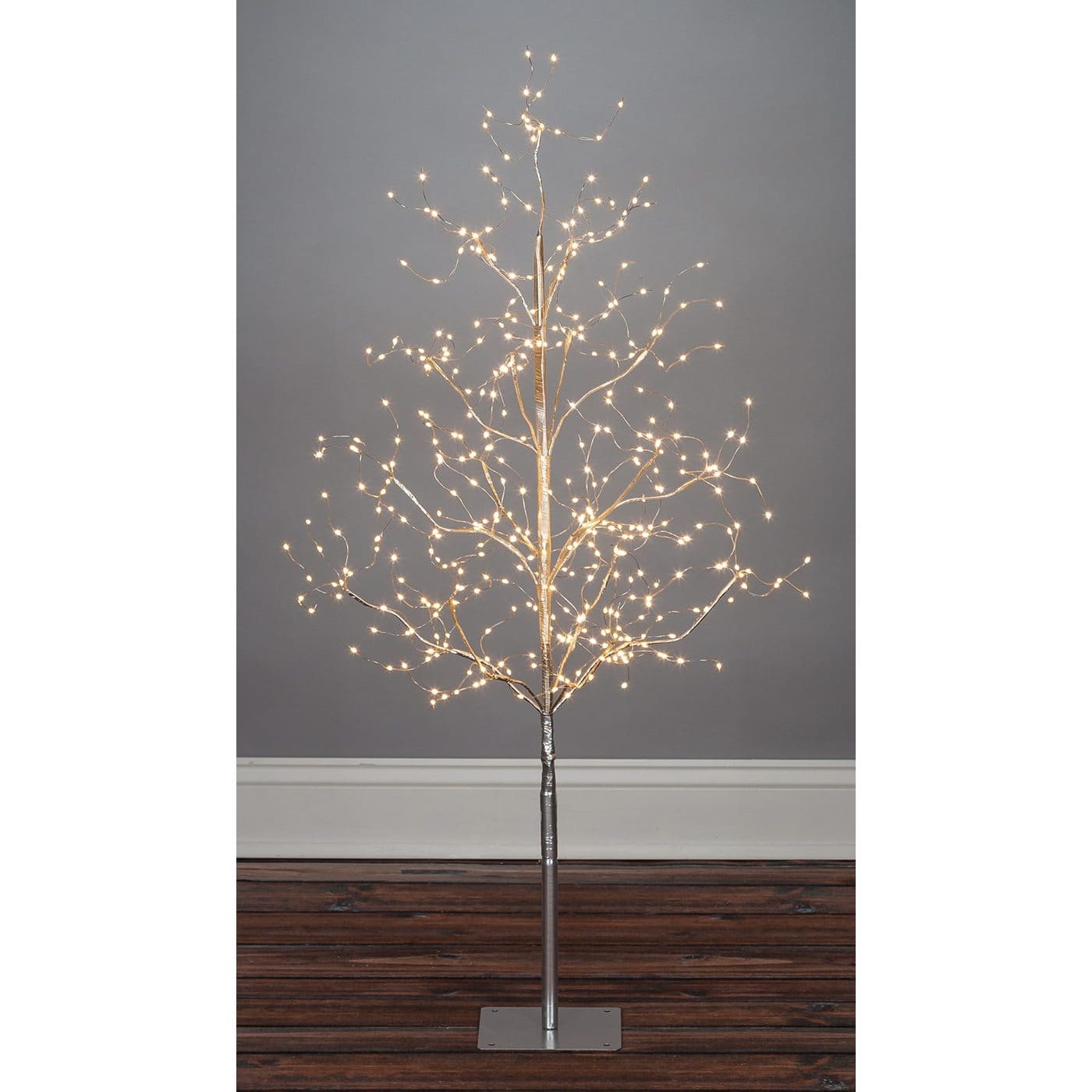 4ft Silver Lighted LED Tree