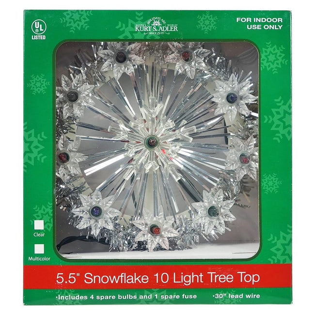 Snowflake With Multi-Color Lights Tree Topper by Kurt Adler – Traditions