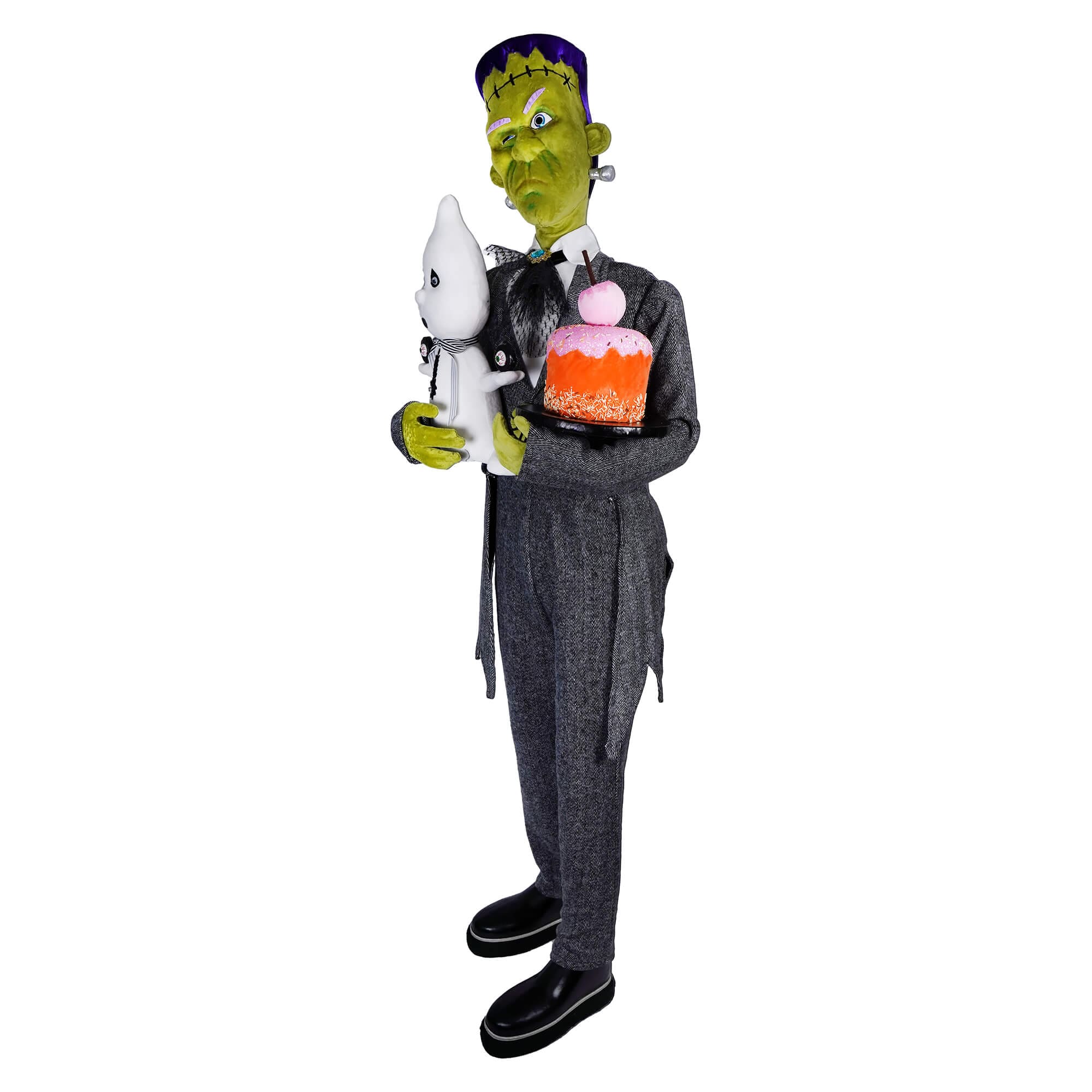 5.5ft Frankenstein Holding Ghost & Cake - Halloween