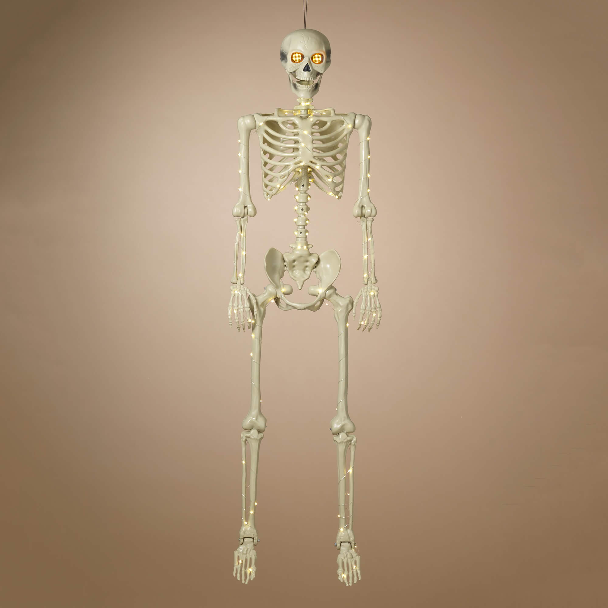 60’’ Large Lighted Hanging Halloween Moving Eyes Skeleton With Timer - Halloween