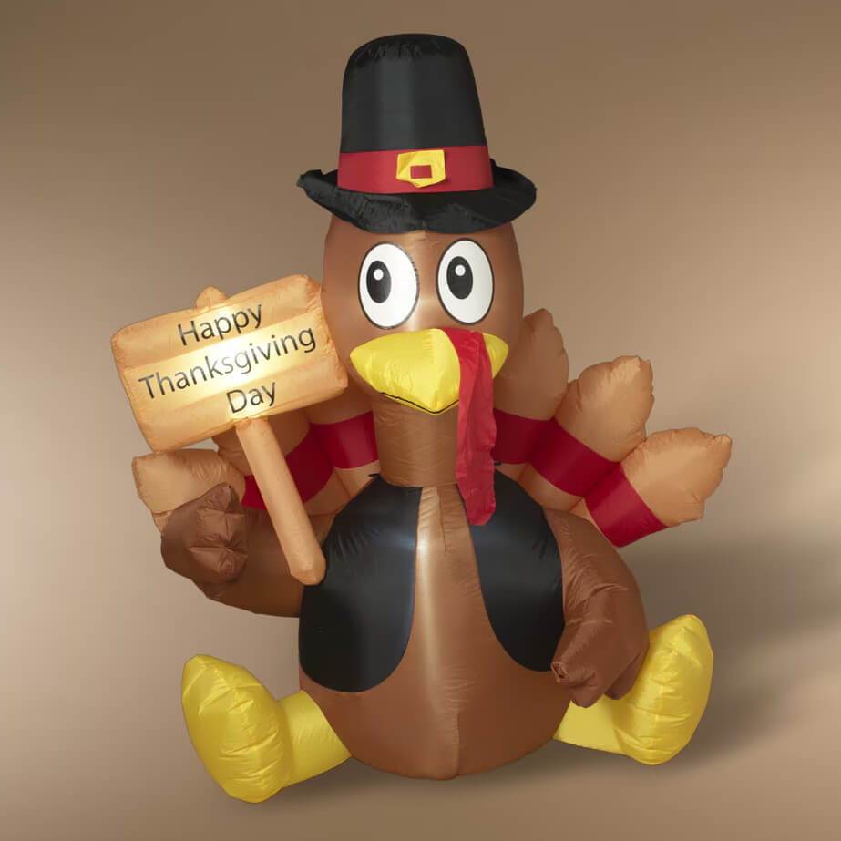 68.8’’ Electric Lighted Inflatable Turkey - Thanksgiving