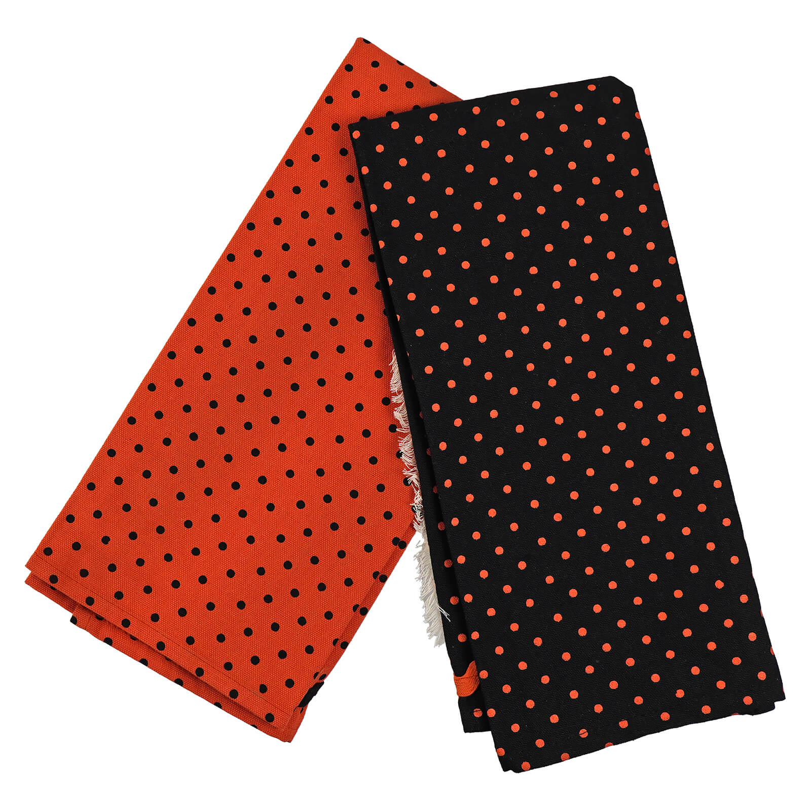27" Spooky Whimsy Retro Black Cat & Jack-O'-Lantern Tea Towels Set/2