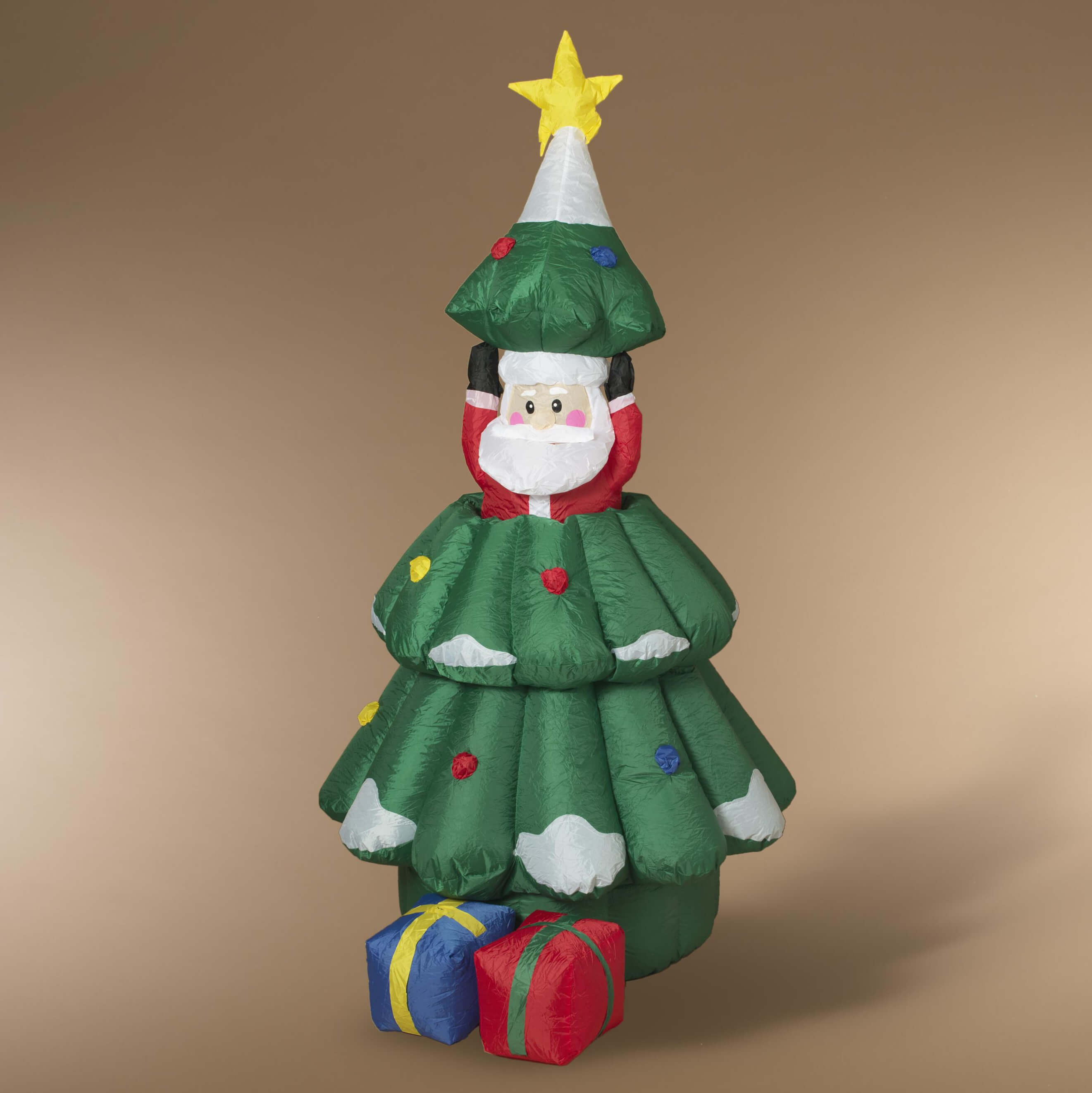 6ft Electric Animated Inflatable Santa In Christmas Tree - Christmas