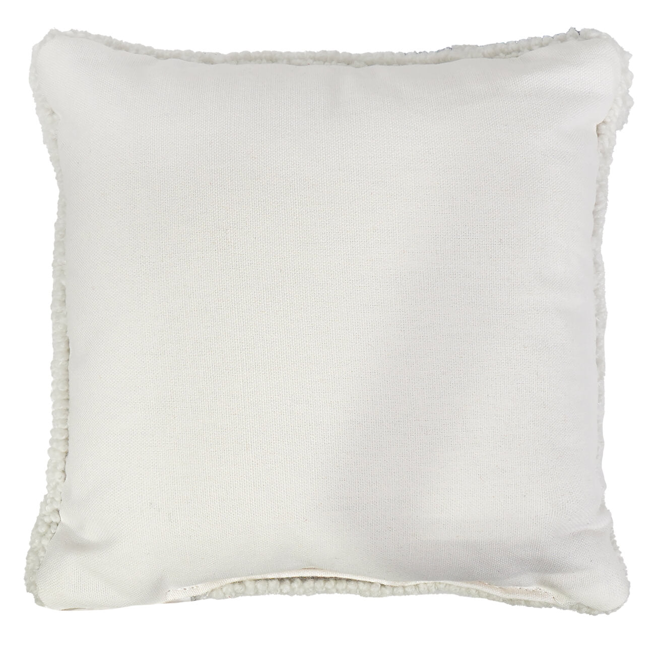 Off-white 7.5 inch pumpkin hooked pillow with textured fabric and soft frayed edges perfect as a jack-o-lantern pillow