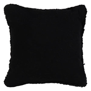 Black 7 inch mini spooky ghost hooked pillow with textured frayed edge figural decor for halloween vibes