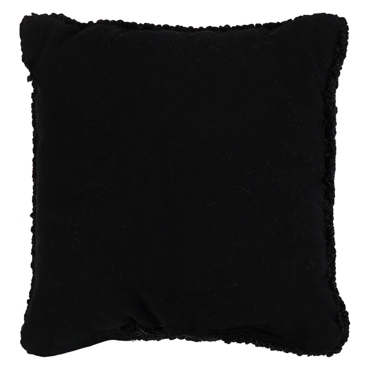Black velvet 7 inch mini pumpkin hooked pillow with fuzzy trim perfect spooky ghost hooked figural decor