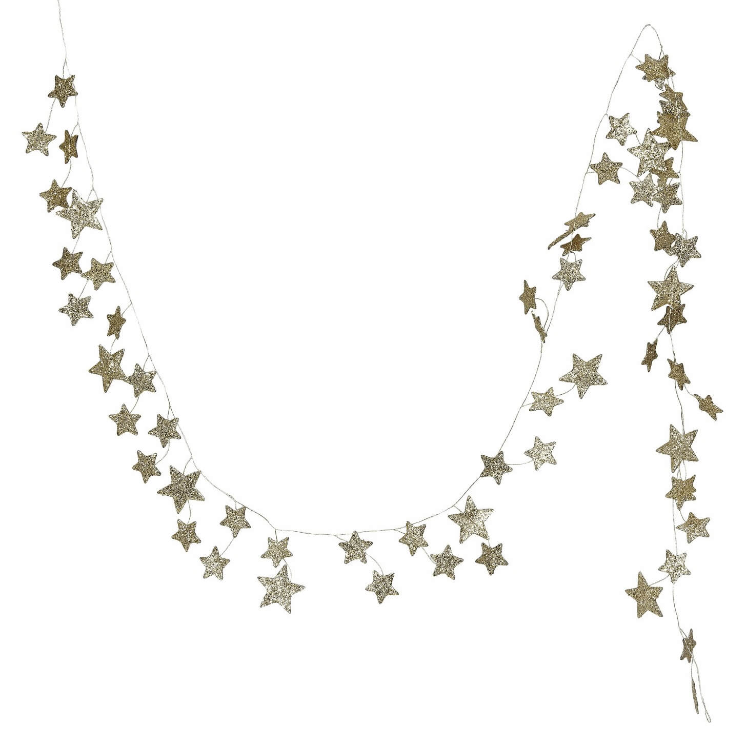 Star-shaped garland or string of decorative stars.