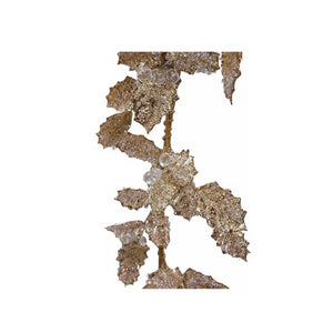 A 72 inch gold glittery leaf garland with clear glass beads perfect for holiday garlands and christmas garlands