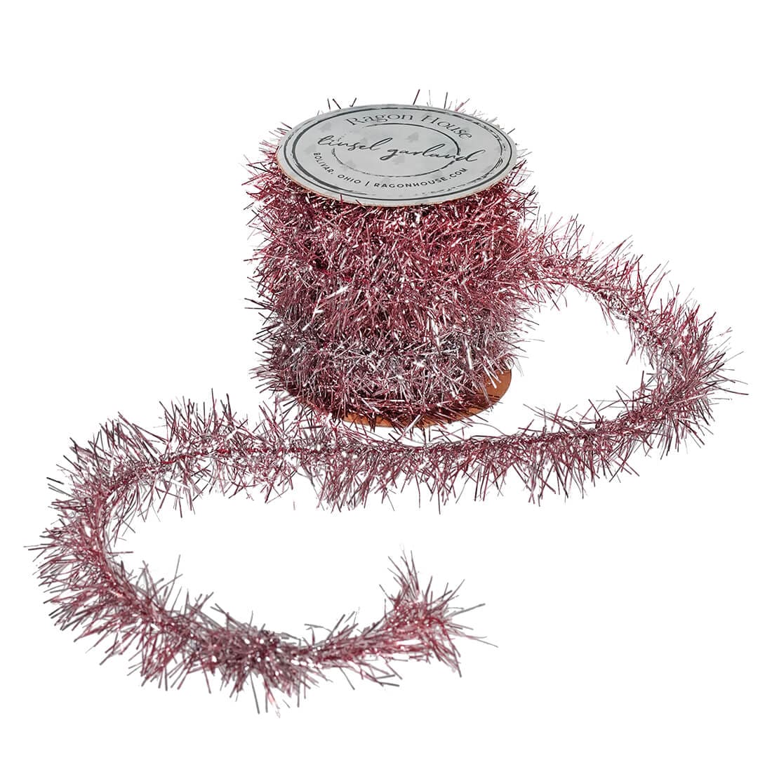 72’ Pink Tinsel Garland Spool - Christmas