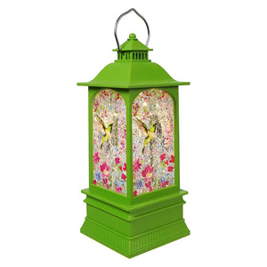 8 inch led lighted hummingbird pastel green spinning water globe lantern perfect for easter lighted decor