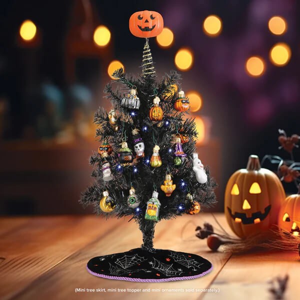Mini Black Tree Pre-lit Ornament