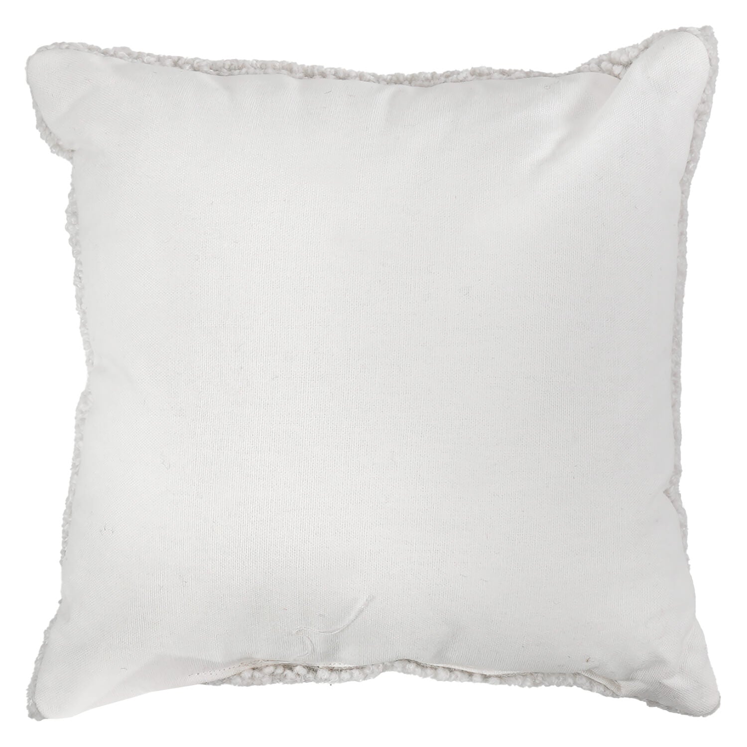 White square thanksgiving pillow with textured fabric and soft frayed edges for figural decor or tree toppers