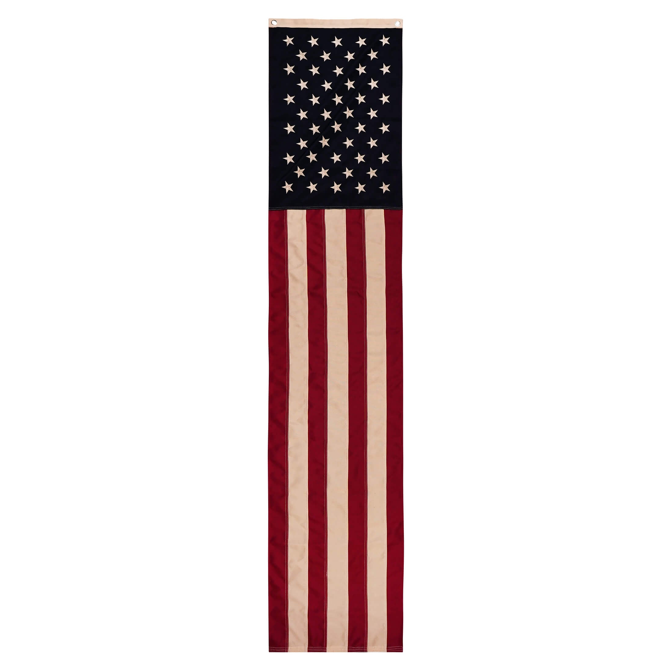 96 inch cotton fabric americana banner with grommets in red white and blue is perfect as long flag bunting decor