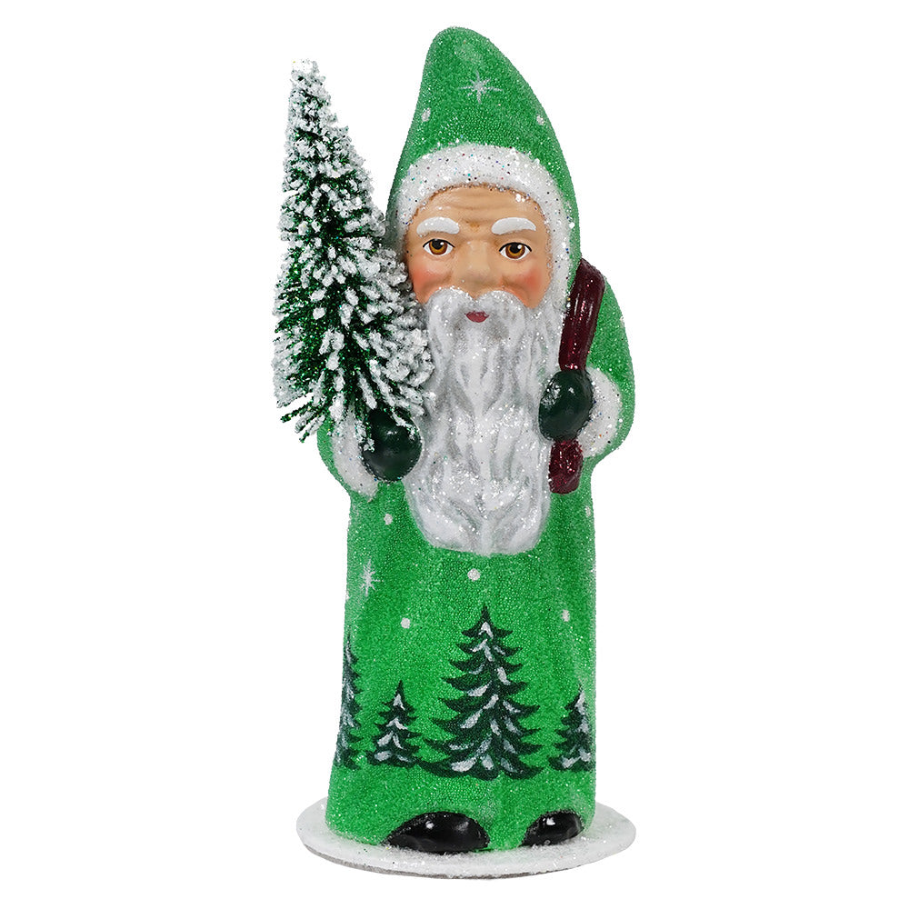 Ino Schaller Frosted Tree Green Coat Santa