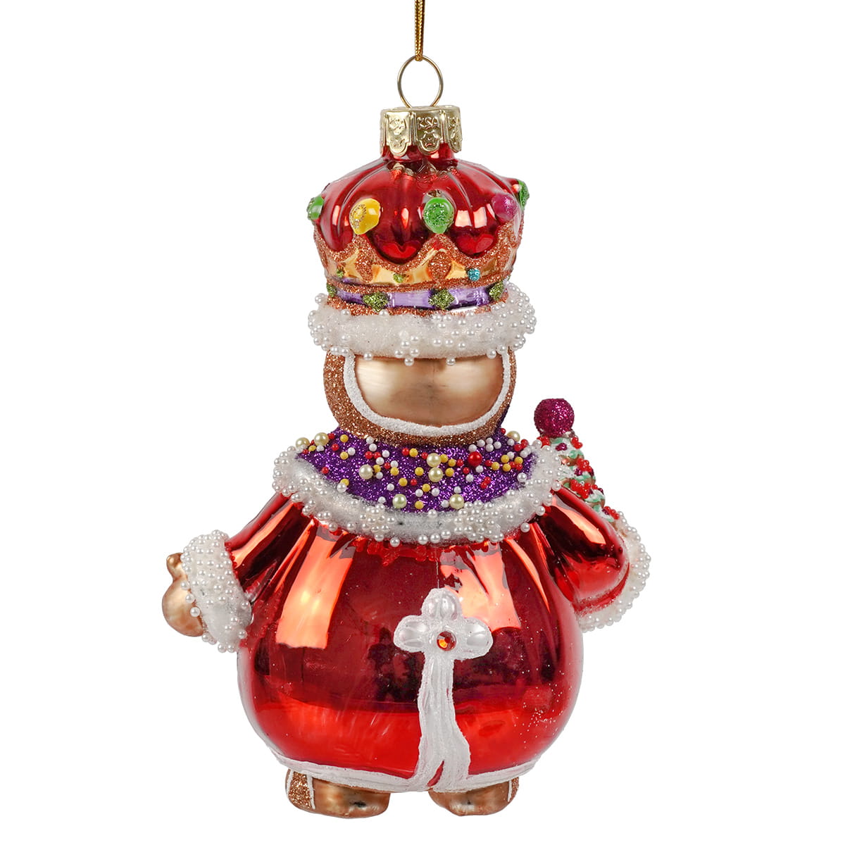 Bellissimo Glass King Gingerbread Ornament