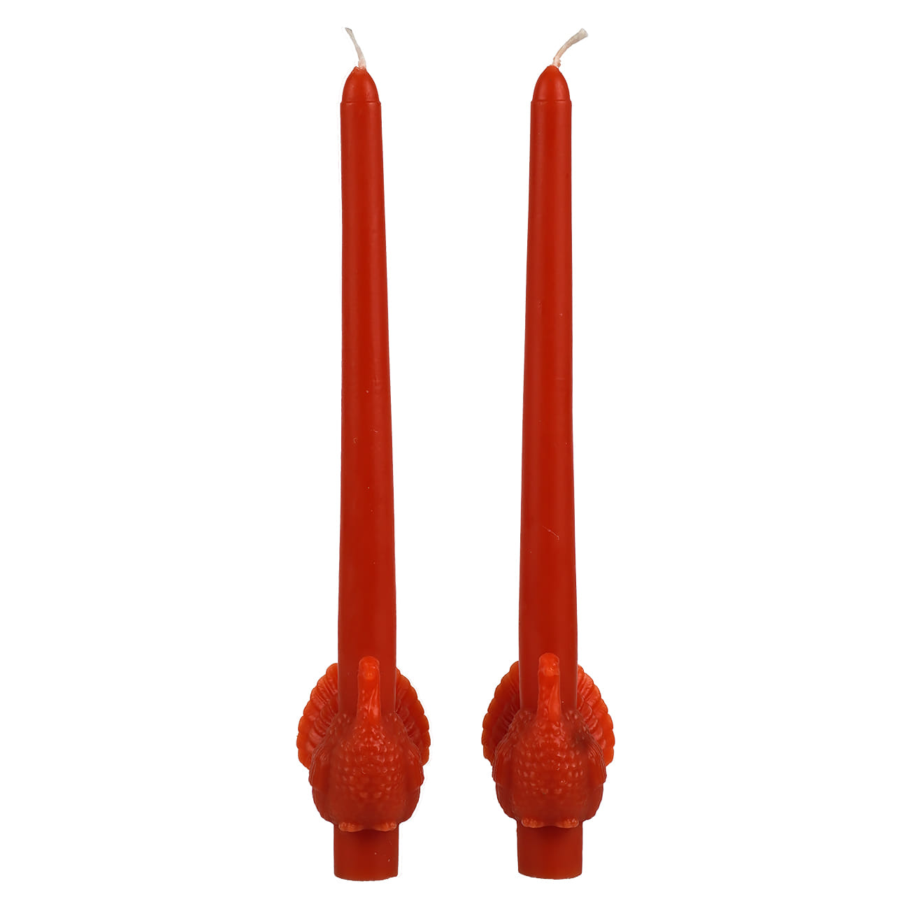 10" Unscented Acorn Colored Taper Candles With Turkey Box Set/2
