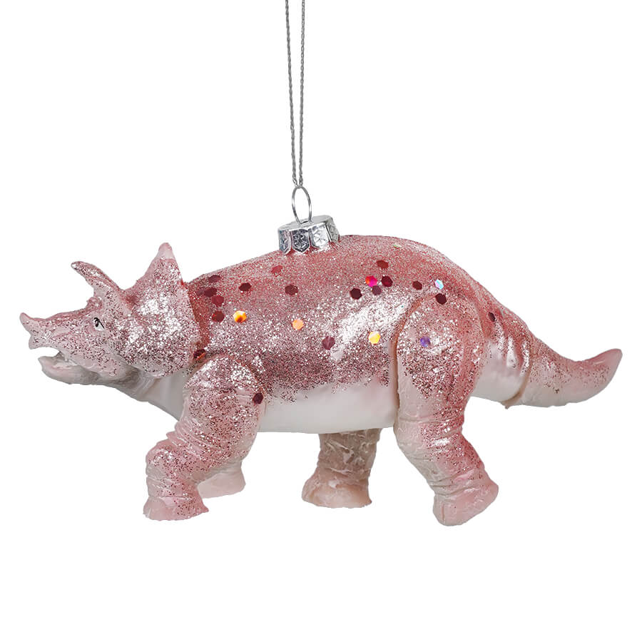 Pink Triceratops Ornament