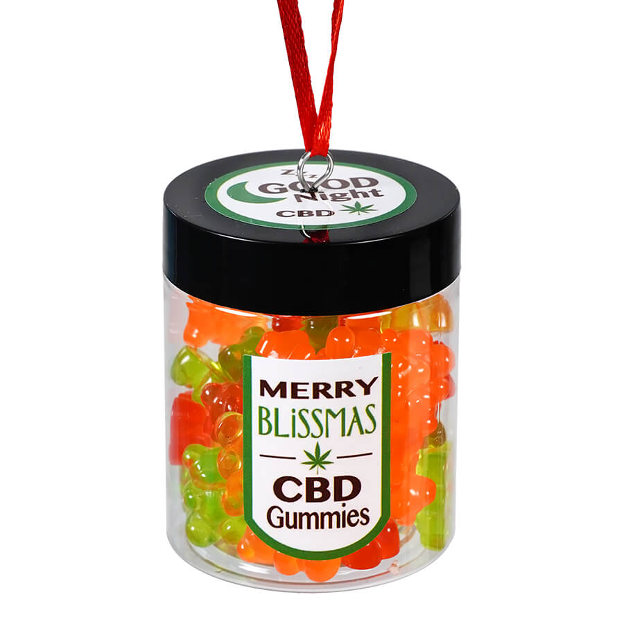 Merry Blissmas CBD Gummy Bear Jar Ornament
