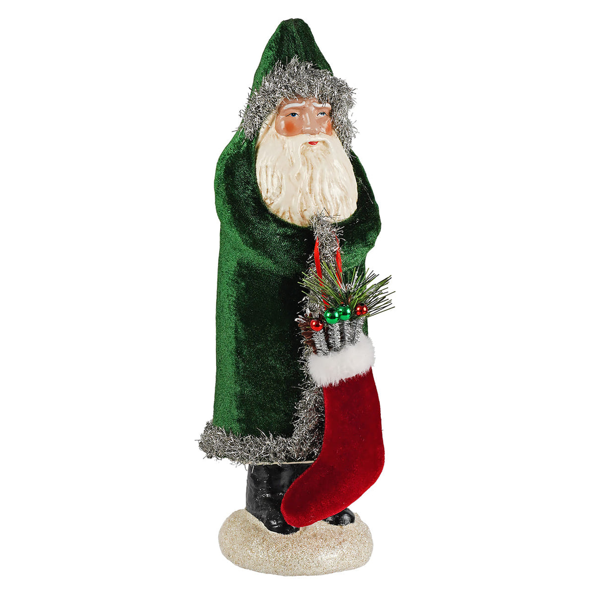 Evergreen Velvet Belsnickle Santa