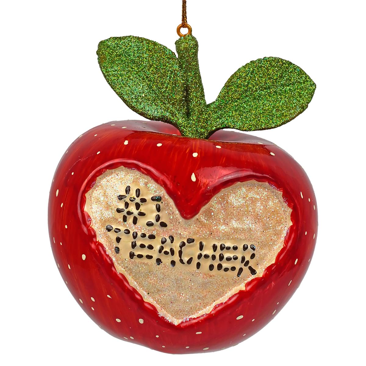 #1 Teacher Glass Ornament