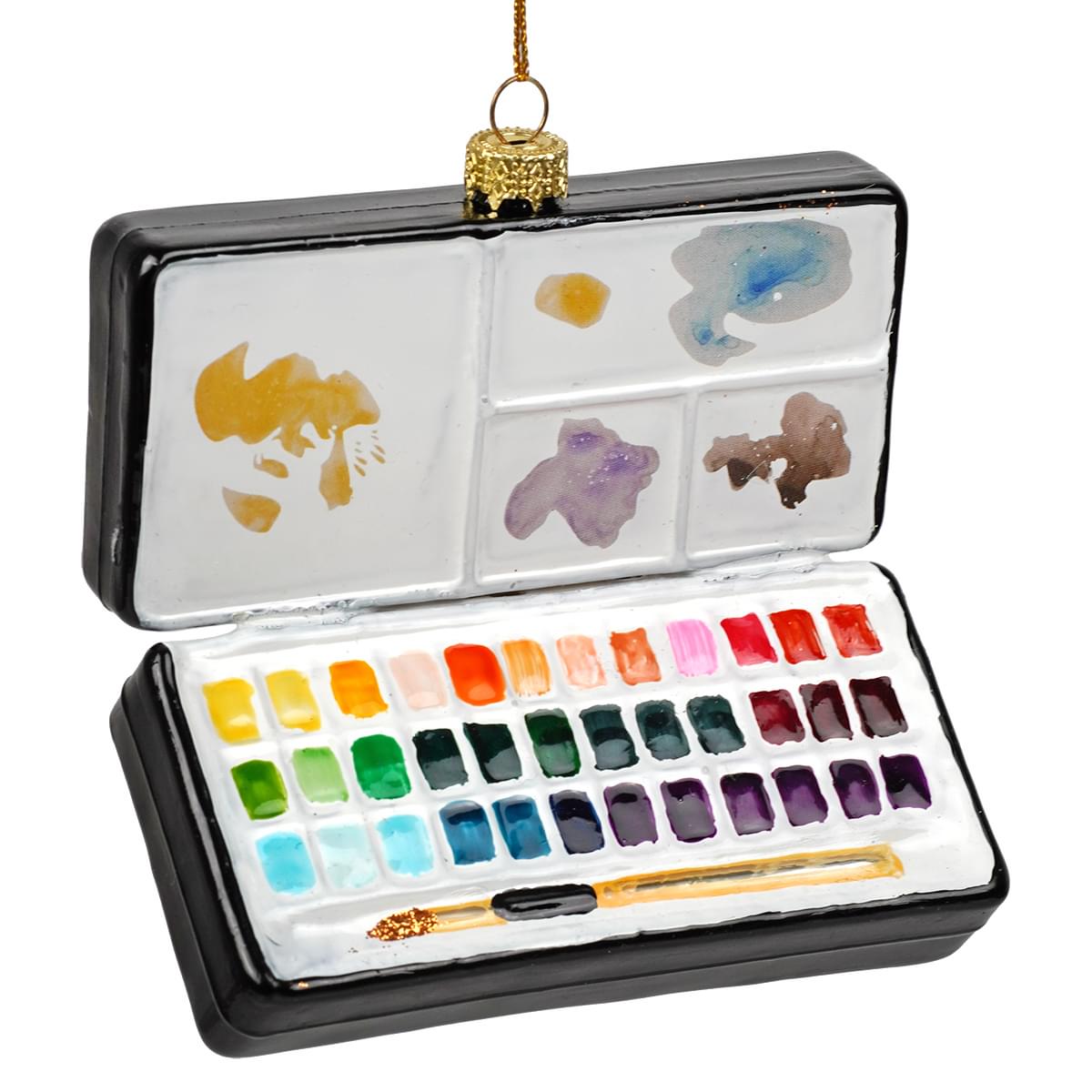 Deluxe Watercolor Set Glass Ornament