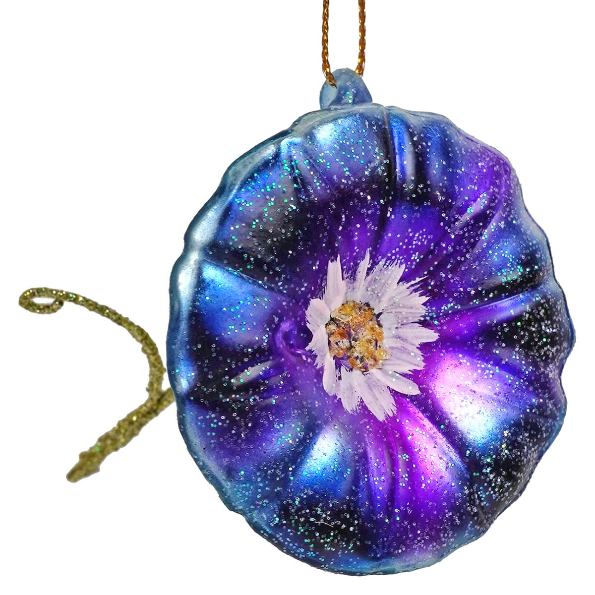 Morning Glory Glass Ornament