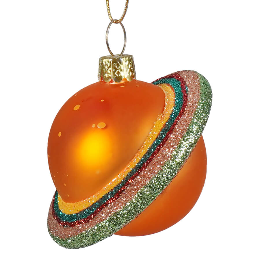 Orange Saturn Ornament