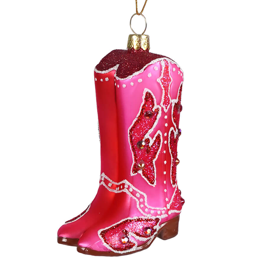 Pink Cowgirl Boots Ornament